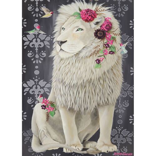 Holdson - Wild Art, White Lion Large Piece Puzzle 500pc