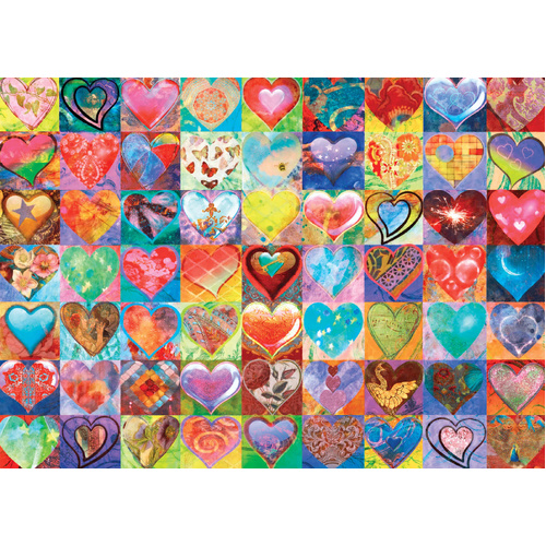 Holdson - Splash of Colour Hearts Puzzle 1000pc
