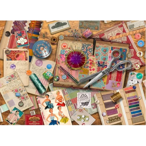 Holdson - Treats N Treasures Vintage Fabric & Notions Puzzle 1000pc