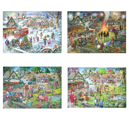 House of Puzzles - Seasons on the Green Puzzle 4 x 500pc