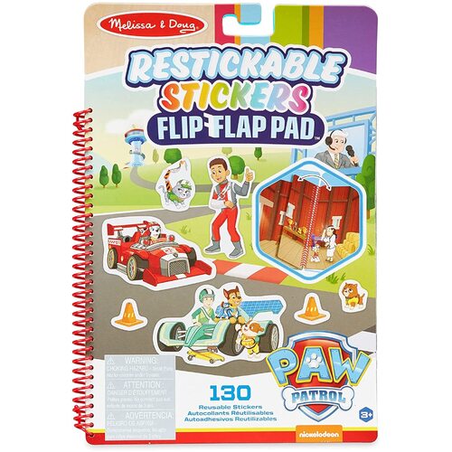 Melissa & Doug - Paw Patrol - Restickable Stickers Flip-Flap Pad - Classic Missions