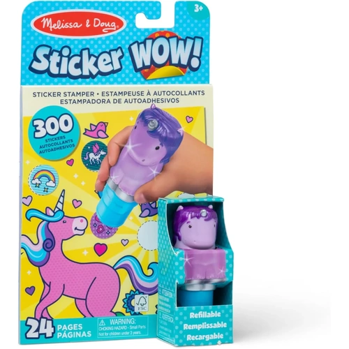 Melissa & Doug - Sticker WOW! Sticker Stamper & Activity Pad - Purple Unicorn