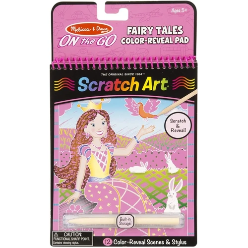 Melissa & Doug - On The Go - Scratch Art Color-Reveal Pad - Fairy Tales