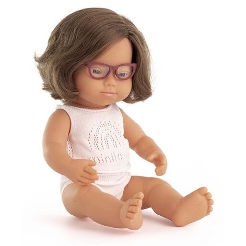Buy Miniland Baby Doll European Down Syndrome Girl 38cm with Glasses