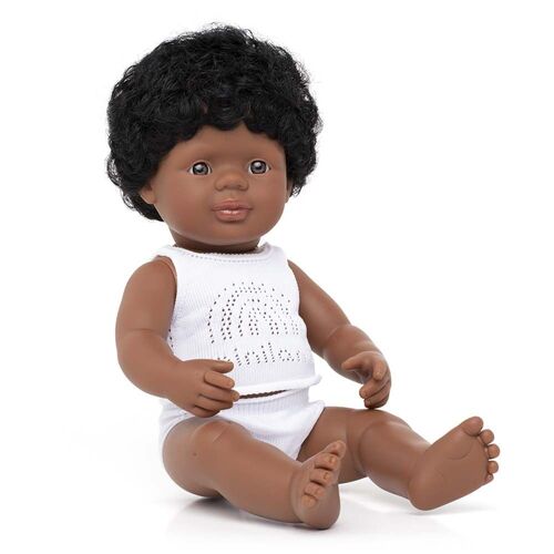 Miniland - Baby Doll African American Boy 38cm