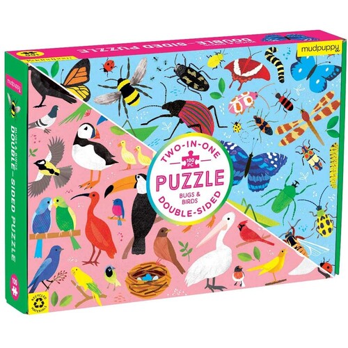 Mudpuppy - Bugs & Birds Double Sided Puzzle 100pc