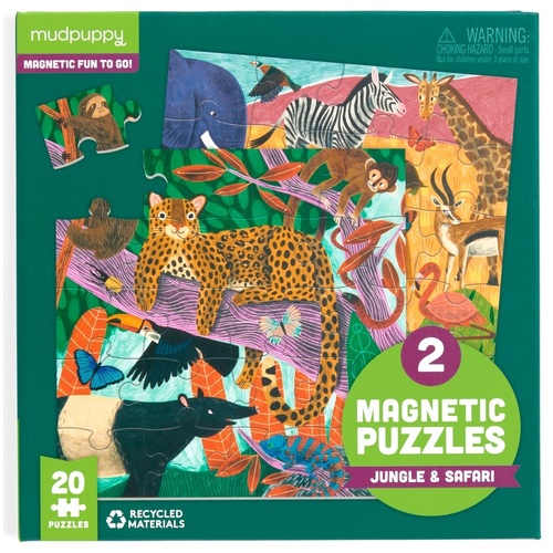 Mudpuppy - Jungle & Safari Magnetic Puzzle 20pc