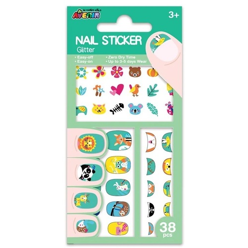 Avenir - Nail Stickers - Glitter Animals