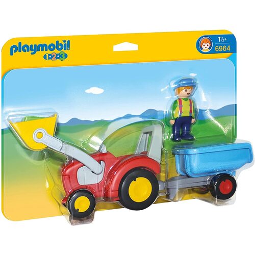 Playmobil - 1.2.3 Tractor with Trailer 6964