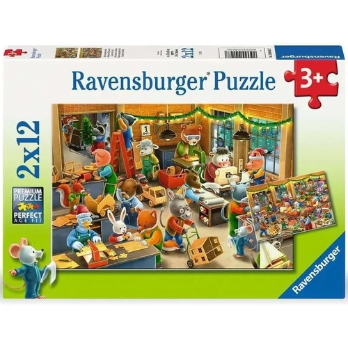 Ravensburger - Christmas Toy Factory Puzzle 2x12pc