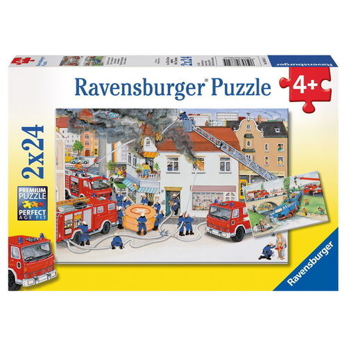 Ravensburger - Busy Fire Brigade Puzzle 2x24pc