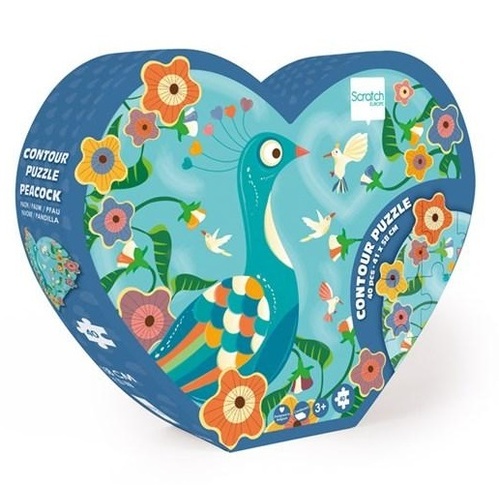 Scratch Europe - Peacock Contour Puzzle 40pc