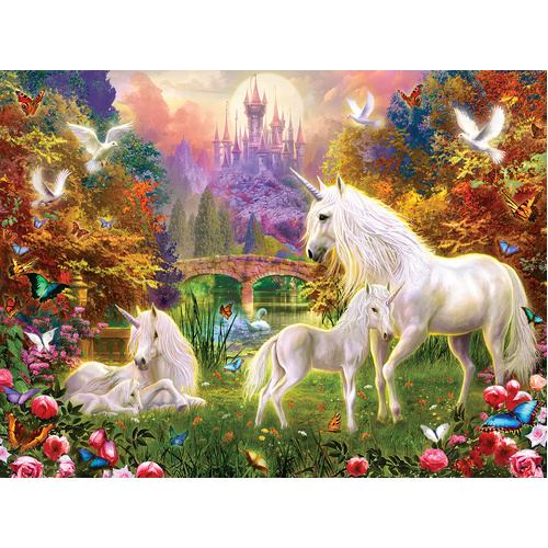 Sunsout - Castle Unicorns Puzzle 1000pc
